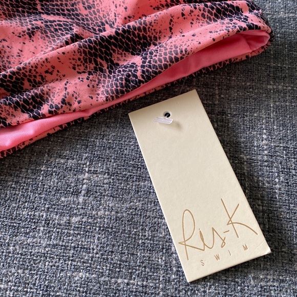 2 For $10 Ris-K Snakeskin Print Bikini Top - Picture 4 of 6